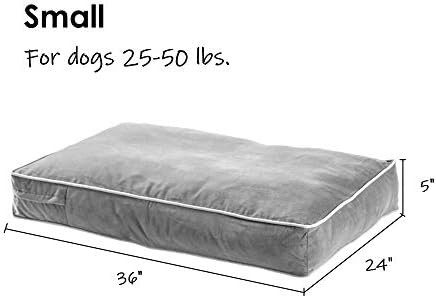South Pine Porch Buddy Reversible Rectangle Pillow Style Microfiber Dog Bed with Removable, Machine-Washable Cover, Denim, Small (36 in. x 24 in.)