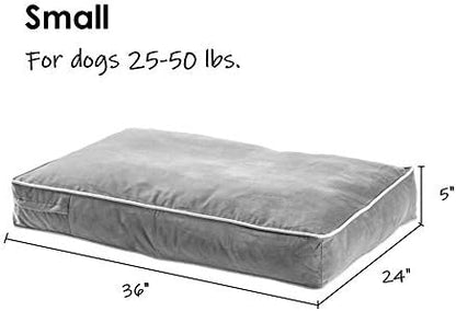 South Pine Porch Buddy Reversible Rectangle Pillow Style Microfiber Dog Bed with Removable, Machine-Washable Cover, Denim, Small (36 in. x 24 in.)