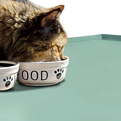 Silicone Dog Food Mat Waterproof Pet Feeding Tray for Medium and Large Dogs