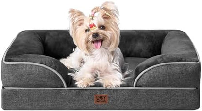 EHEYCIGA Orthopedic Small Dog Bed, Waterproof Memory Foam Washable Pet Beds