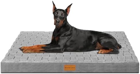 Patas Lague Orthopedic Large Dog Bed Washable Pet Crate Mat 56''X40'' Grey