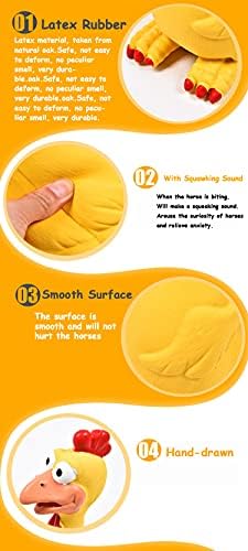 LONG RIVER Horse Toys, Rubber Chicken Squeaky Toys Play Reduce Separation Anxiety Fetch,Horse Play Ball Soccer Ball.for Medium or Large Pet Breeds Dog