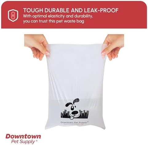 Downtown Pet Supply Scented Poop Bags for Dogs with Dispenser, 180 Count - Leak-Proof Dog Waste Bags and Bone-Shaped Dog Poop Bags Holder for Leash - Lavender Scented, 12.5" x 8.5"