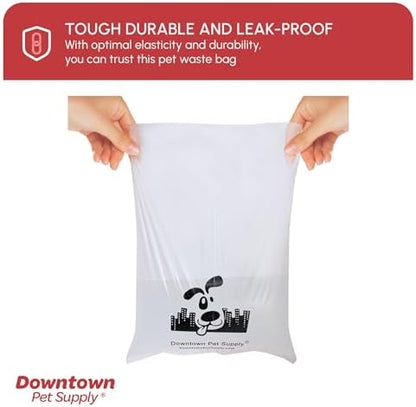 Downtown Pet Supply Unscented Poop Bags for Dogs with Dispenser, 180 Count - Leak-Proof Dog Waste Bags and Bone-Shaped Dog Poop Bags Holder for Leash - Pastel Rainbow, 12.5" x 8.5"