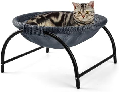LIFLIX Raised Cat Hammock Bed, Standing Cat Cot with Washable Mesh, Pet Bed for for Kittens,Dark Blue