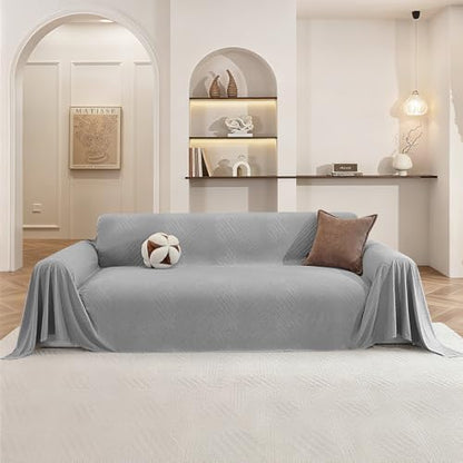Pet Couch Cover for Dogs, 3 Cushion Sofa Slipcover, Light Grey