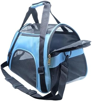 ZaneSun Cat Carrier,Soft-Sided Pet Travel Carrier for Cats,Dogs Puppy Comfort Portable Foldable Pet Bag Airline Approved (Medium-Blue)