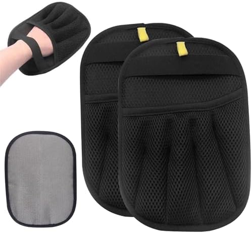 Pet Hair Removal Glove | Electrostatic Reusable Cat & Dog Magic Brush Hair Remover Tool for Furniture, Carpet, Couch | Upgraded 5-Finger Design | Gentle Grooming Tool for Pets(Eco-Friendly) (2 PCS)