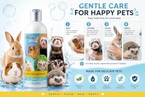 Atlantic Rush Shampoo for Small Pets-17oz Fragrance Free Critter Shampoo
