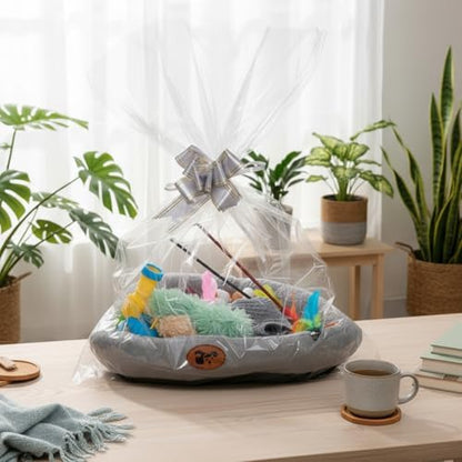 Zopeal 59 Pcs Cat Gift Set Bed Sweater Feather Wand Toy Launcher Gun