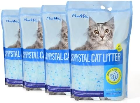 Made4Pets Cat Litter Crystals,Non Clumping Litter 17.2 lbs(4 x 4.3lb Packs)