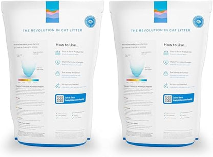 PrettyLitter Health Monitoring Cat Litter, Lotus Flower, 2-Pack, 6 lb. Bags