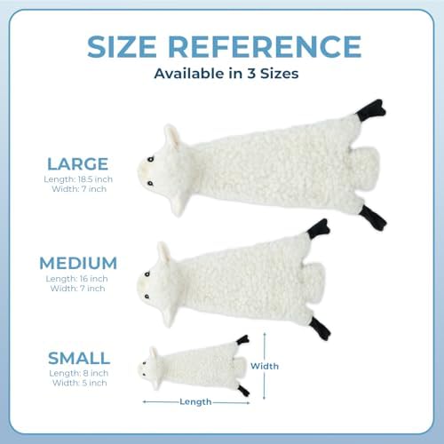Best Pet Supplies 2-in-1 Stuffless Squeaky Dog Toy - Sheep, Small