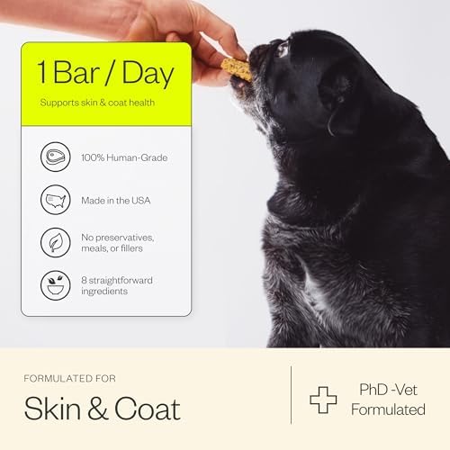 Maev Skin & Coat Supplement Bars for Dogs, with Omega-3, 30 Count