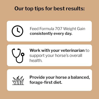 Formula 707 Weight Gain Powder Equine Supplement, 16lb Bucket – Palatable, Calorie-Rich Nutritional Support for Hard-to-Keep and Senior Horses