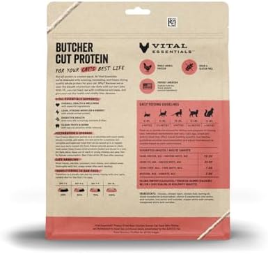 Vital Essentials Freeze Dried Cat Food, Chicken Mini Patties, 8 oz Bag
