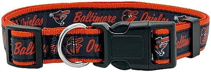 MLB Baltimore Orioles Licensed PET COLLAR- Heavy-Duty, Strong, and Durable Dog Collar. Available in 29 Baseball Teams and 4 Sizes
