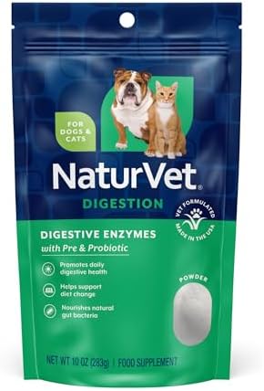 NaturVet Digestive Enzymes with Pre & Probiotic for Dogs & Cats - 10 oz