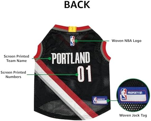 Pets First NBA Portland Trailblazers Dog Jersey, X-Small- Tank Top Basketball Pet Jersey