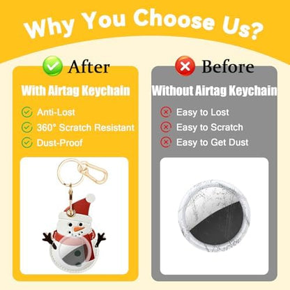 Leather Keychain Holder Case for AirTag, Cute Protective Cover for Apple Airtag KeyChain, GPS Tracker Item Finder