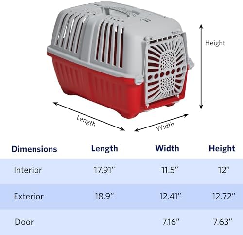 Midwest Homes Spree Travel Carrier, Small, Red - Dog & Cat Crate