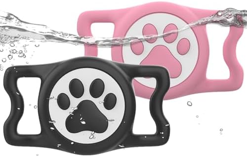 IP68 Waterproof Dog AirTag Holder for Dog Collar, Soft, Stretchy Silicone
