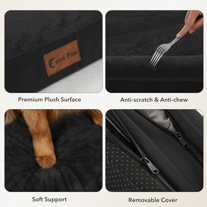 Orthopedic Washable Dog Bed for Extra Large Dogs, 53x42in, Black