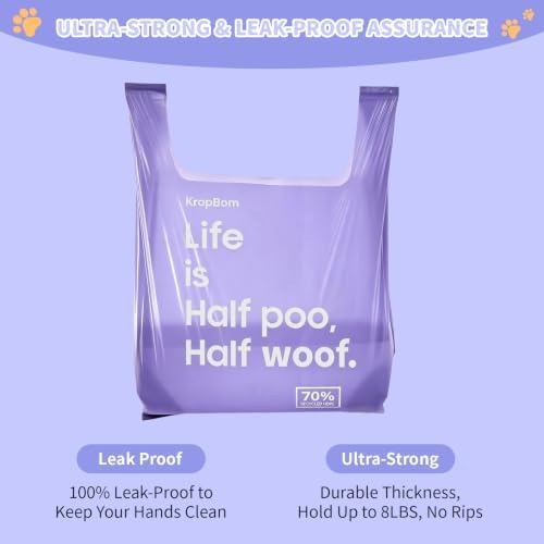 125 Pack Large Dog Poop Bags for A&H Swivel Bin Pooper Scooper Purple