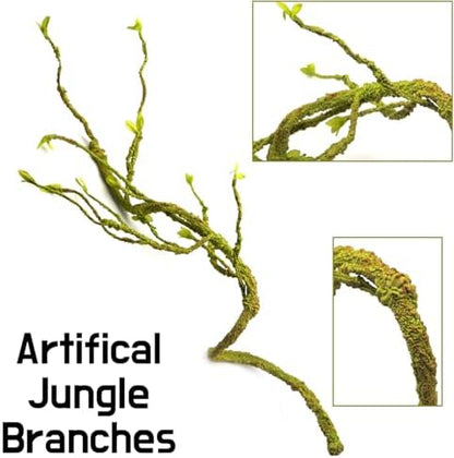 Reptile Terrarium Decor Branch, 45'' Climbing Fake Plants for Reptile Enclosure, Ideal for Chameleon Bearded Dragon Lizard Gecko Tank Accessories
