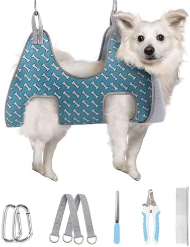 Supet Dog Grooming Hammock for Nail Trimming, Pet Grooming Hanging Harness