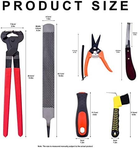 14 inch Horse Farrier Tool Kits - 6Pcs Professional Hoof Trimming Farrier Tools, Can Easily Trim the Hooves of Horses, Cows, Sheep, Donkeys and Other Medium-Sized Animals