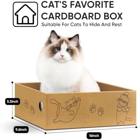 Cat Scratcher, L-Shaped Cat Scratching Pad with Box, 26 Inch, Large