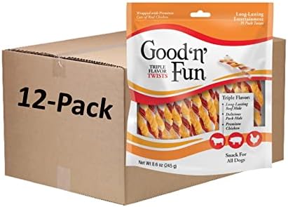 Good 'n' Fun Twists Long-Lasting Dog Treat, 35 Count (12 Pack)