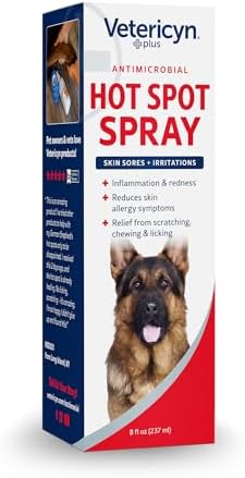 Vetericyn Plus Hot Spot Spray for Dogs Skin Sores and Irritations | Itch Relief for Dogs and Prevents Chewing and Licking at Skin, Safe for All Animals. 8 Ounces (Pack of 2)