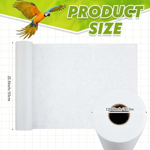 Drydiet Cage Liner for Birds, 100 ft x 22 Inch, Parakeet Cage Liners