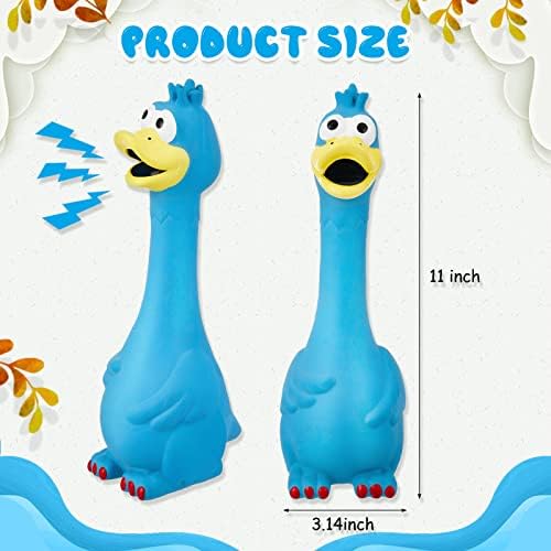 Hungdao 1 Pcs Horse Toys Latex Squeaky Squeeze Chicken Squeak Turkey Balls for Play Fake Screaming Chicken Toys for Horses Soccer Ball for Reduce Separation Anxiety Noise Maker (Blue)