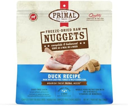 Primal Freeze Dried Raw Dog Food Nuggets, Duck, 14 oz