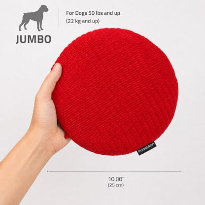 Playology Plush Crinkle Disc Dog Toy - Beef Scented - Jumbo Disc