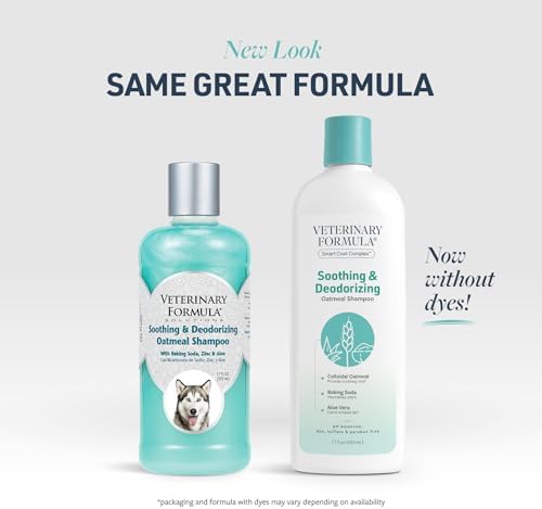 Veterinary Formula Smart Coat Complex Soothing and Deodorizing Oatmeal Shampoo for Dogs, 17 Fl oz – Baking Soda Eliminates Odors, Aloe Vera & Oatmeal Cleanse and Hydrate Skin – Long-Lasting Fragrance