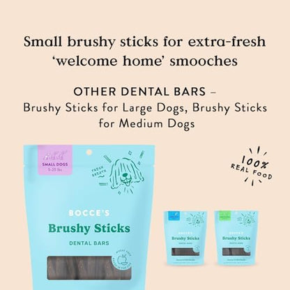 Bocce's Bakery Brushy Sticks Dog Dental Treats, Small Breeds (2 Pack)