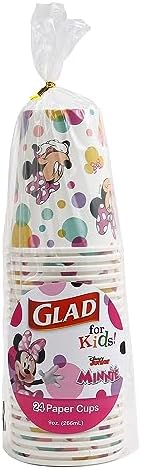 Glad for Kids Disney Minnie Mouse Paper Cups, Dots, 9 Oz, 24 Ct, 10-Pk