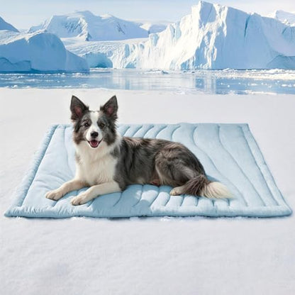 BECEMURU Cooling Mat for Large Dogs, Q-Max＞0.46 Thick Breathable Crate Pad