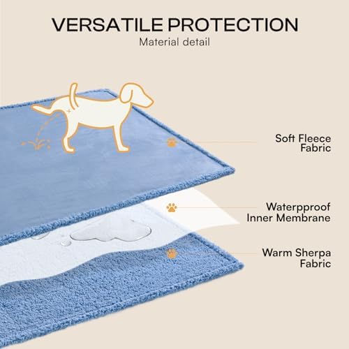 Luciphia Waterproof Blanket for Large Dog, Reversible Sherpa Couch Cover