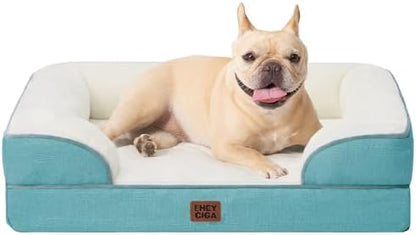 EHEYCIGA Orthopedic Dog Bed, Waterproof Memory Foam, Turquoise Blue, 30"L x 20"W x 6.5"Th