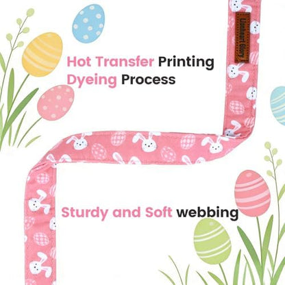 Lionheart glory Easter Day Dog Collar - Dog Collars Soft Adjustable Buckle Cute Easter Rabbits Pattern Pink Male Female Spring Bunnies Pet Collars for Medium Dogs Puppy
