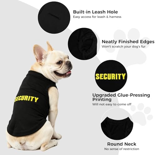 BINGPET Dog Security Shirt, Soft Cotton Puppy T-Shirt, Halloween Costumes