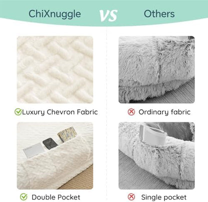 ChiXnuggle Faux Fur Washable Human Dog Bed Cover（Only Human Dog Bed）