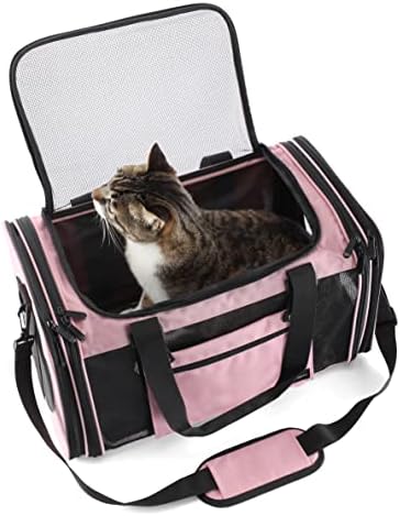 Soft-Sided Pet Carrier for Cats Small Dogs of 15 Lbs Medium Pink