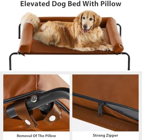 RRPETHOME Large Elevated Cooling Cot, Portable Outdoor Raised Dog Bed