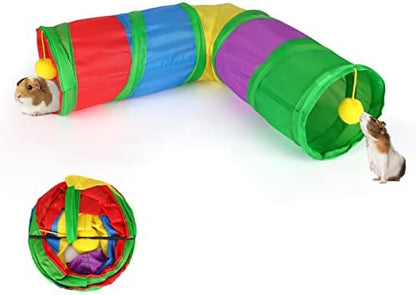 Rypet Guinea Pig Tunnels and Tubes 2-Way L-Type Collapsible for Small Pets